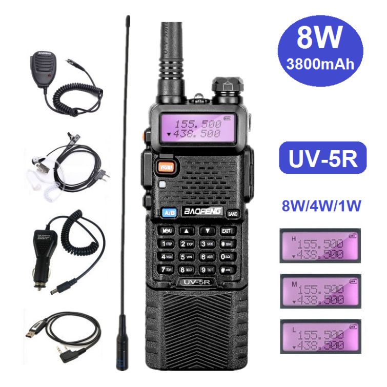 Baofeng UV5R with 3800mAh Extend Battery Speaker Microphone