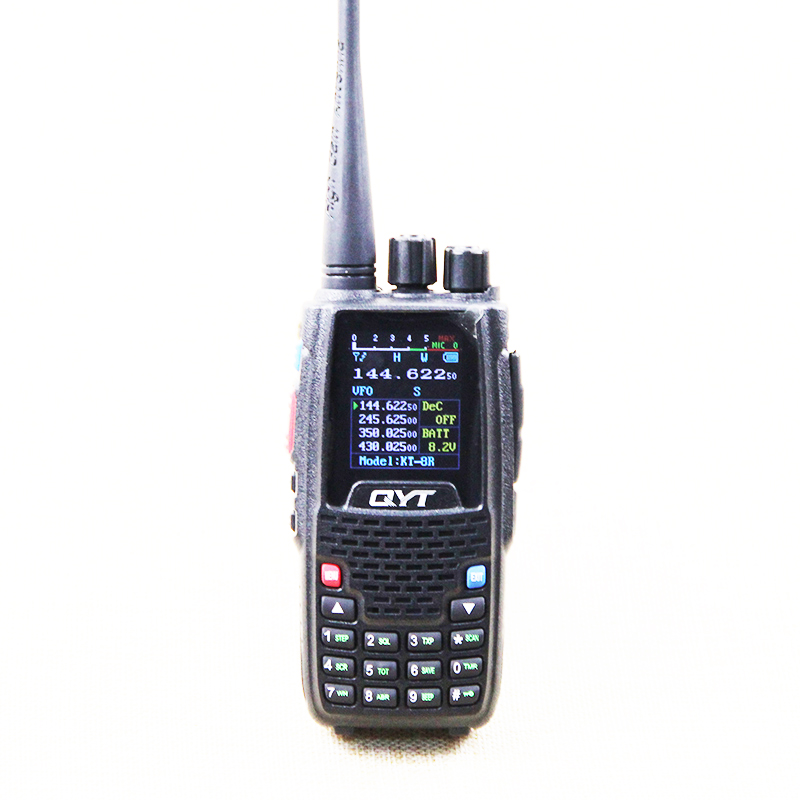 QYT KT-8R Quad Band Handheld walkie Talkie 144Mhz/430Mhz/245mhz/350Mhz Color Display 5w ham Radio 