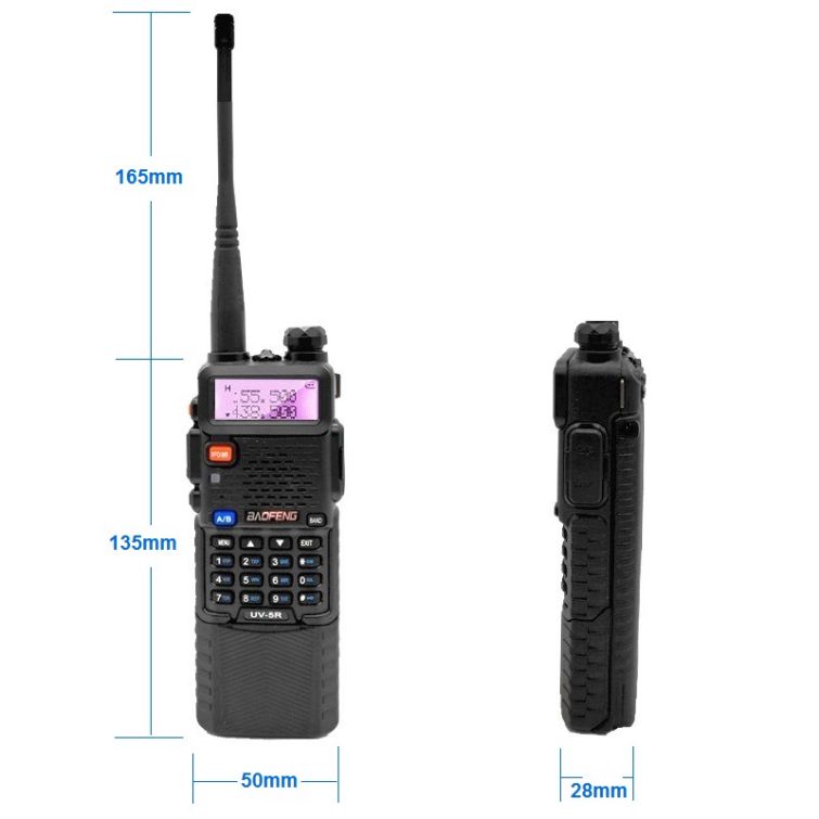 Baofeng UV-5R with 3800mAh Extend Battery Speaker Microphone Programming  Cable Security Headset Car Charger High Gain Antenna Two Way Radio